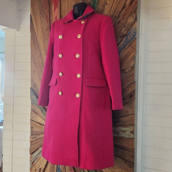 NWT J. Crew Italian Stadium Cloth Nello Gori Wool double breasted coat Sz 8 - Picture 3 of 16